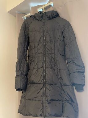 Add Down Grey Longline Hooded Puffer Coat